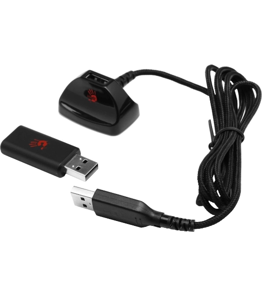 Гарнитура Bloody MR710 чёрный, беспроводная + проводная, Bluetooth, до 44 ч, подсветка