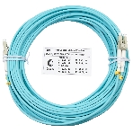 Шнур оптический Cabeus Tight Buffer, Duplex LC/LC, OM3 50/125, LSZH, 10м, d= 3мм, серый хвостовик, аква, фото 1