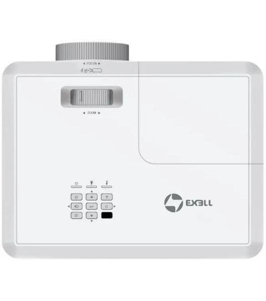 Проектор Exell EXD201W. Технология DLP, 3800 ANSI, WXGA (1280x800), 30 000:1. Проекционное отношение 1.54-1.72. Белый.