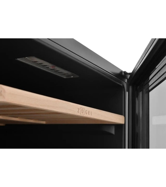 Винный шкаф ZÜGEL ZCWF521DB черный, 127 л, 2 отсека, 52 бут., класс A+