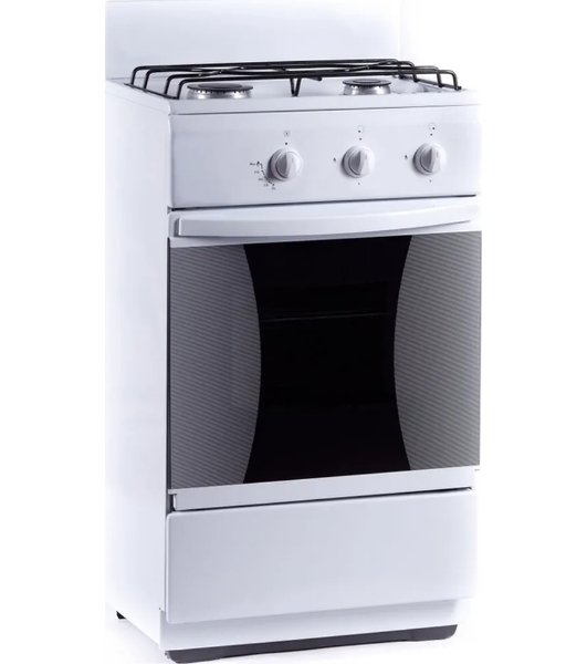 Плита газовая Flama CG 3202 W/B белый, конфорок 2 шт, духовка 30 л, 50 см x 85 см x 38 см