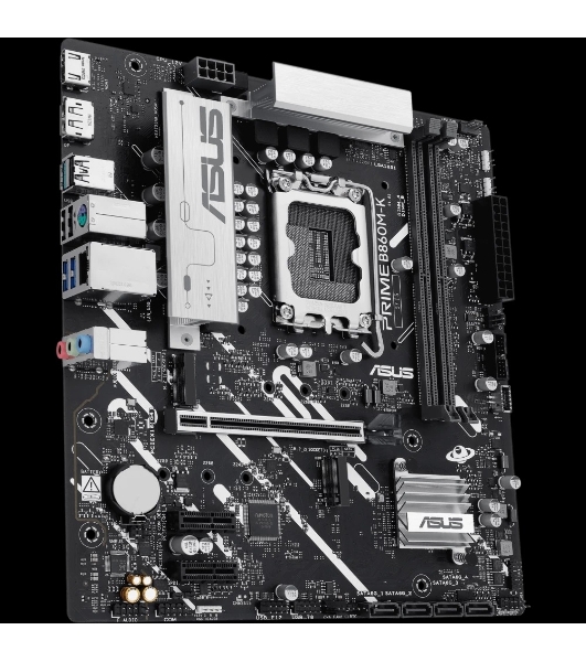 Материнская плата ASUS PRIME B860M-K, LGA 1851, Intel B860, 2xDDR5, 4xSATA, 2xM.2, 1xPCIe 4.0 x16, 2xPCIe 4.0 x1, 1xHDMI, 1xDP, 1x 2.5Gb LAN, 1xUSB-A 10Gbps, 3xUSB-A 5Gbps, 3xUSB-A 2.0, 3x3.5 мм, 7.1, mATX