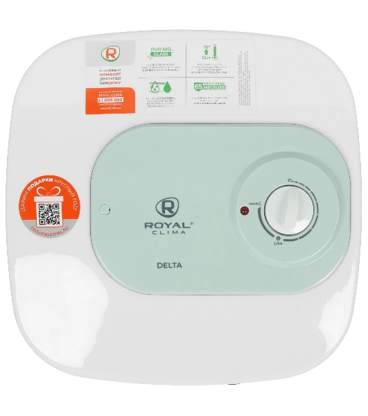 Водонагреватель электрический Royal Clima RWH-D10-FE белый, накопительный, 10 л, 1,5 кВт