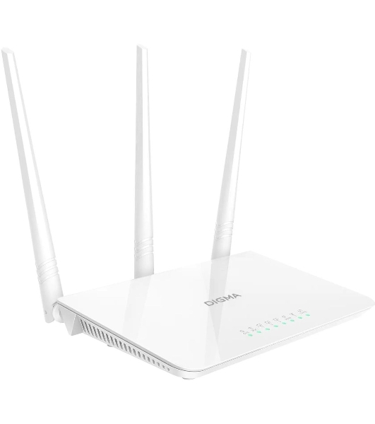 Роутер беспроводной Digma DWR-N302 N300 10/100BASE-TX белый (упак.:1шт)