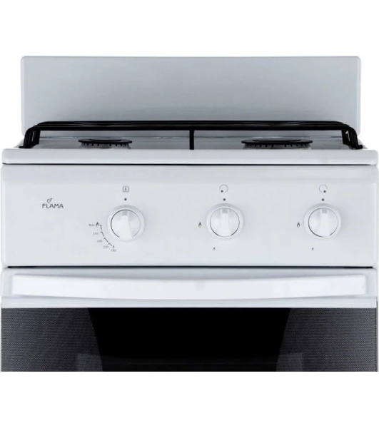 Плита газовая Flama CG 3202 W/B белый, конфорок 2 шт, духовка 30 л, 50 см x 85 см x 38 см
