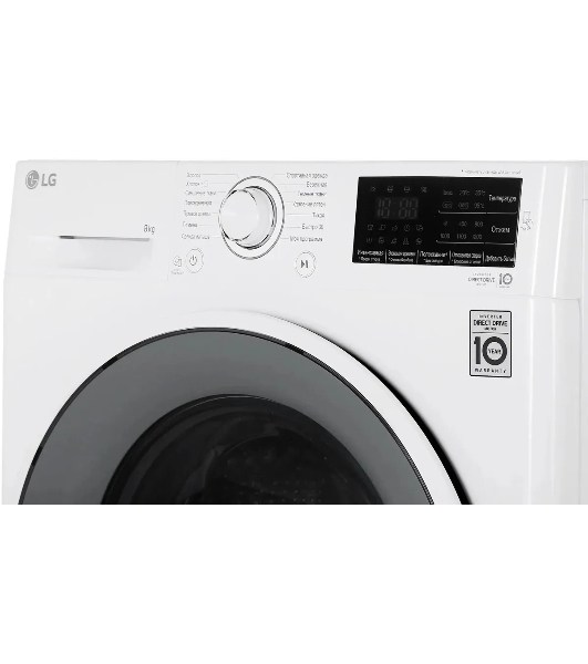 Стиральная машина LG F2J6TN0W белый, загрузка фронтальная 8 кг, 1200 об/мин, класс A