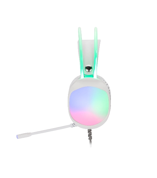 Гарнитура Marvo HG8959 Lumi 40 белый, проводная, 2×3.5 мм, микрофон с отключением, RGB-подсветка