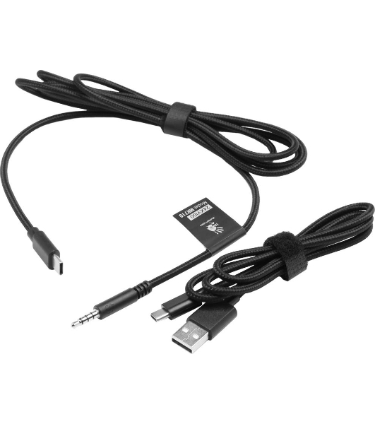 Гарнитура Bloody MR710 чёрный, беспроводная + проводная, Bluetooth, до 44 ч, подсветка