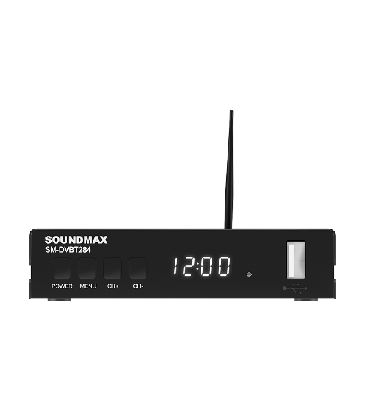 Приставка для цифрового ТВ SoundMax SM-DVBT284 черный, DVB-T2, DVB-T, DVB-C, HDMI, USB 2.0 х2