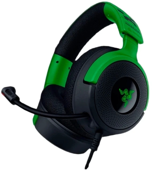 Гарнитура Razer Kraken V4 X зеленый/чёрный, проводная, подсветка