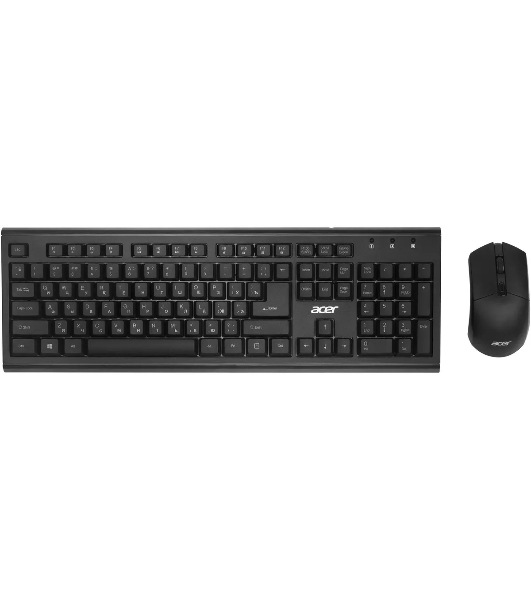 Комплект клавиатура+мышь Acer OKR120 беспроводной, USB, 1600 DPI, чёрный
