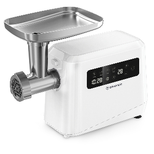 Мясорубка электрическая BRAYER BR1614 черный, 2000 Вт, 2.0 кг/мин, реверс, защита от перегрузки, металлический лоток, насадки - 8