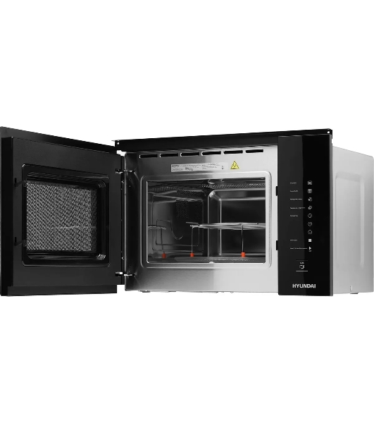 Микроволновая печь встраиваемая Hyundai HBW 2560 BG черный, 25 л, 900 Вт, переключатели - сенсор