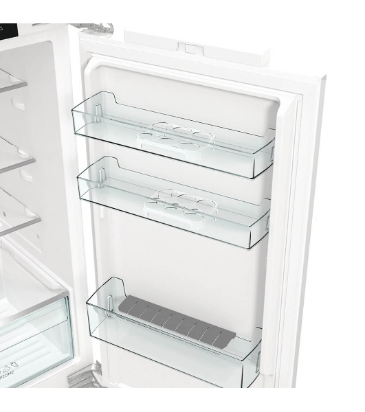 Встраиваемый холодильник Gorenje NRKI517142, полезный объем 243 л, электронное управление, цифровой дисплей, автоматическое размораживание No Frost, быстрое замораживание, интенсивное охлаждение, зона свежести с контролем влажности, слайдерное крепление, энергоэффективность А+