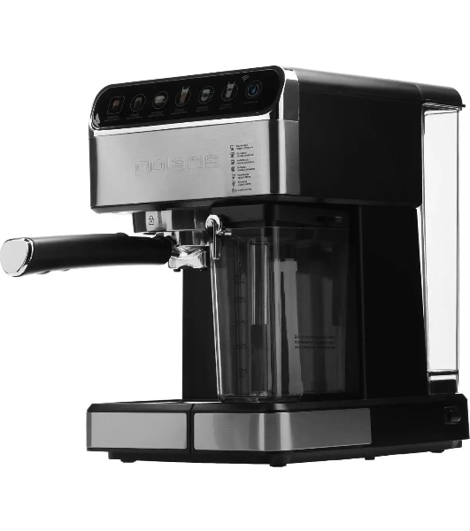 Кофеварка эспрессо Polaris PCM 1540 нержавеющая сталь, исп. кофе - молотый/капсулы, 1.8 л, 1400 Вт, 15 бар
