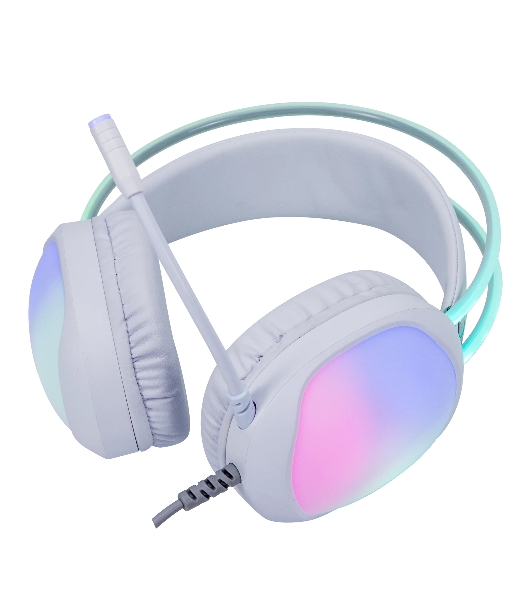 Гарнитура Marvo HG8959 Lumi 40 белый, проводная, 2×3.5 мм, микрофон с отключением, RGB-подсветка