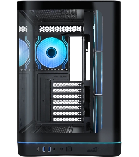 Корпус SAMA V62S, Midi-Tower, чёрный, 4 x 120 мм