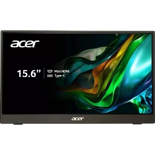 Монитор 15.6' Acer PM161QJbmiuux IPS 1920x1080, 60 Гц, 6 мс, 16:9, 250 кд/м², mini-HDMI, 2xUSB-C, 3.5 Jack, динамики (2x1 Вт), HDR10, FreeSync, черный