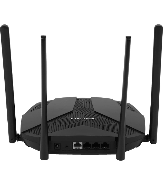 Двухдиапазонный роутер MERCUSYS MR80X AX3000 Wi-Fi 6, до 574 Мбит/с на 2,4 ГГц + до 2402 Мбит/с на 5 ГГц,4 фиксированные внешние антенны, 3 гигабитных порта LAN, 1 гигабитный порт WAN