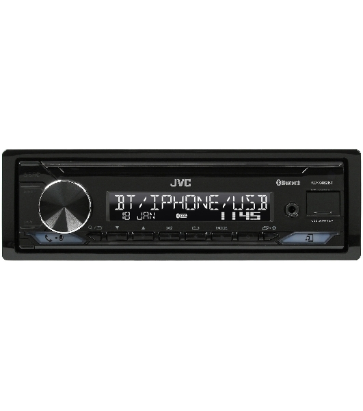 Автомагнитола JVC KD-X482BT, 1 DIN, Bluetooth, USB Type-A, AUX, съёмная панель