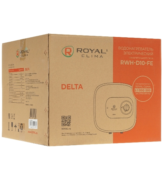 Водонагреватель электрический Royal Clima RWH-D10-FE белый, накопительный, 10 л, 1,5 кВт