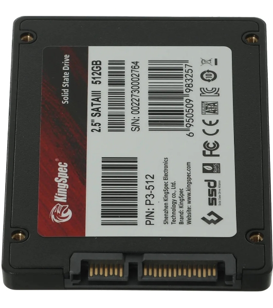 Накопитель SSD 2.5' KingSpec P3-512, 512Gb, SATA, R/W 570/500