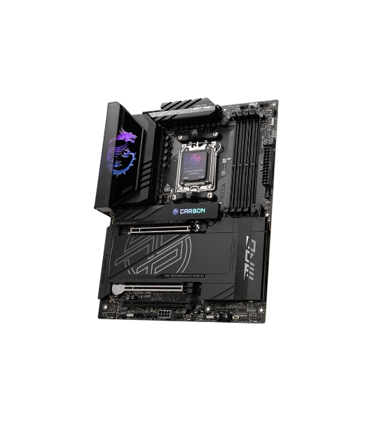 Материнская плата MSI MPG X870E CARBON WIFI, AM5, AMD X870E, 4xDDR5, 4xSATA, 4xM.2, 1xPCIe 5.0 x16, 1xPCIe 5.0 x4, 1xPCIe 4.0 x4, 1xHDMI, 2xUSB-C, 2x1Gb LAN, 9xUSB 3.2 Gen 2, 2xUSB4, 2x3.5 мм, 7.1, ATX