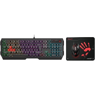 Комплект клавиатура+мышь A4Tech Bloody B1700 проводной, USB, 6000 DPI, чёрный