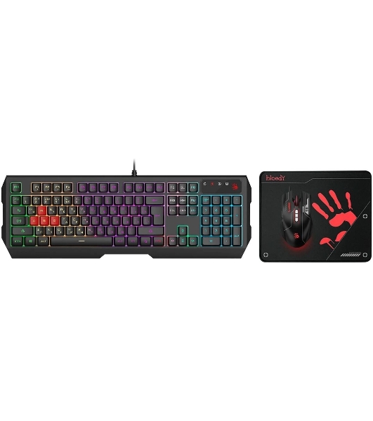 Комплект клавиатура+мышь A4Tech Bloody B1700 проводной, USB, 6000 DPI, чёрный