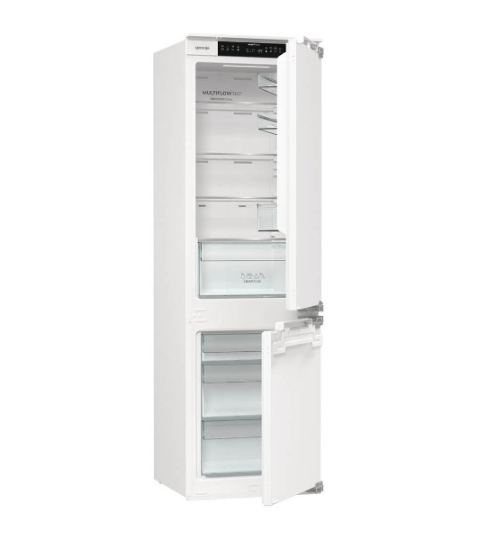 Встраиваемый холодильник Gorenje NRKI517142, полезный объем 243 л, электронное управление, цифровой дисплей, автоматическое размораживание No Frost, быстрое замораживание, интенсивное охлаждение, зона свежести с контролем влажности, слайдерное крепление, энергоэффективность А+