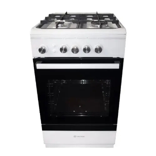 Плита газовая De Luxe 506040.24Г ЧР белый, конфорок 4 шт, духовка 54 л, 50 см x 85 см x 60 см