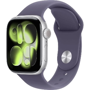 Умные часы Apple Watch Series 11 A3331, 1.77' OLED, Wi-Fi, Bluetooth, IPNX, серебристый, фиолетовый