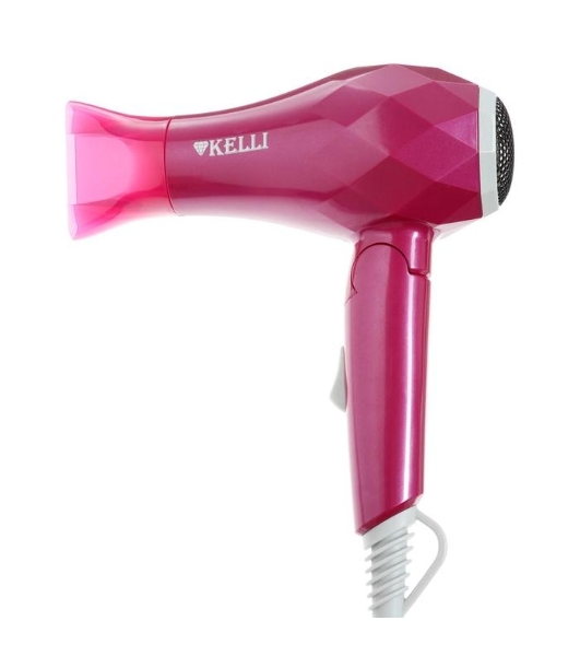 Фен Kelli KL-1124 розовый, 1800 Вт, компактный