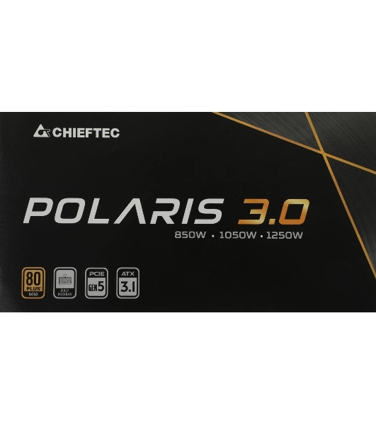 Блок питания Chieftec Polaris 3.0 PPS-850FC-A3, 850Вт, 80 PLUS Gold, 140мм, модульный, черный