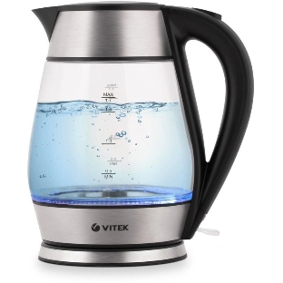 Чайник Vitek VT-7037(TR) Мощность 2200 Вт Макс. объем 1,7 л Корпус из термостойкого стекла.