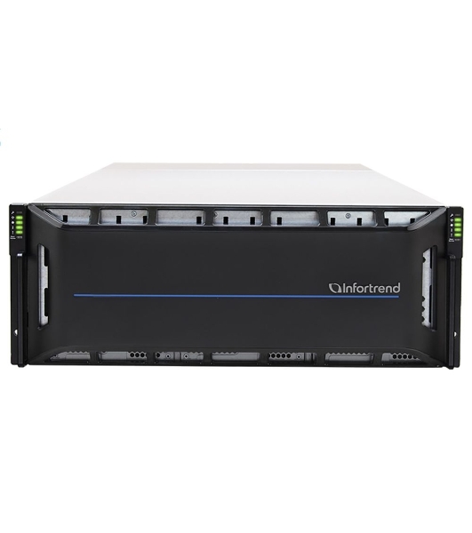 Сетевой накопитель Infortrend CS 2060D-J 4U/60bay, scale-out NAS, dual nodes subsystem including 2x4 Core CPU, 128Gb (8x16Gb), 8x10GbE(SFP+), 4x12Gb/s SAS EXP. Ports, 2x(PSU+FAN), 2x(SuperCap.+flash), 60 x 3.5'; drive trays and rackmount kit, scale out to 144 nodes (w/o 2.5';)