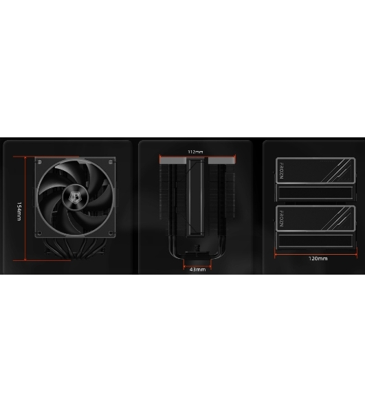 Устройство охлаждения(кулер) ID-Cooling Frozn A620 ARGb черный 120мм алюминий+медь 2000rpm 30db 4-pin 270W 154мм