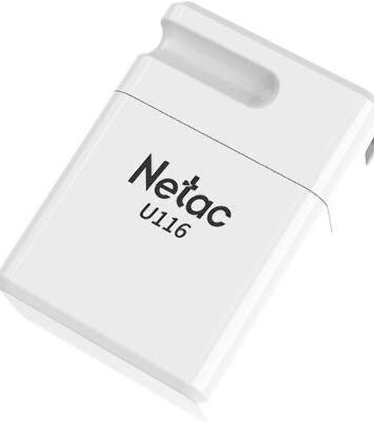Флешка USB Netac U116 mini (NT03U116N-032G-32WH USB), 32Gb, USB 3.2, R/W 90/30, белый