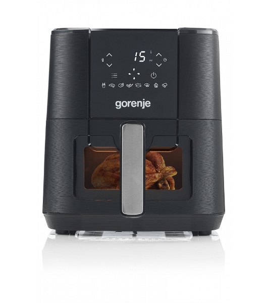 Аэрогриль Gorenje AF1350DWB черный, 1350 Вт, 5.4 л, сенсор, 8 программ