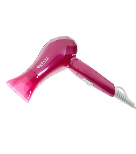 Фен Kelli KL-1124 розовый, 1800 Вт, компактный
