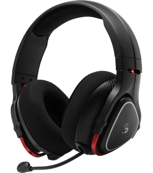 Гарнитура Bloody MR710 чёрный, беспроводная + проводная, Bluetooth, до 44 ч, подсветка