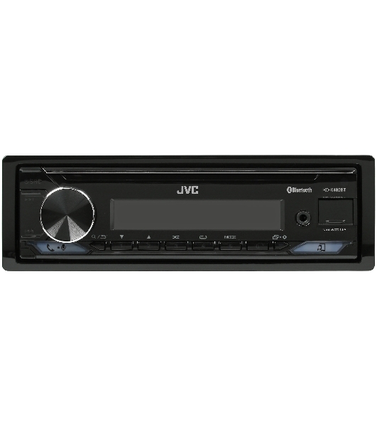 Автомагнитола JVC KD-X482BT, 1 DIN, Bluetooth, USB Type-A, AUX, съёмная панель