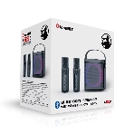 Переносная караоке система TRS2406 iconBIT K702B Колонка 10Вт, 2 микрофона Bluetooth, подсвктка, с аккумулятор в колонке 1500mAh и микрофонах, 16*12*16.7 CM, черный, фото4