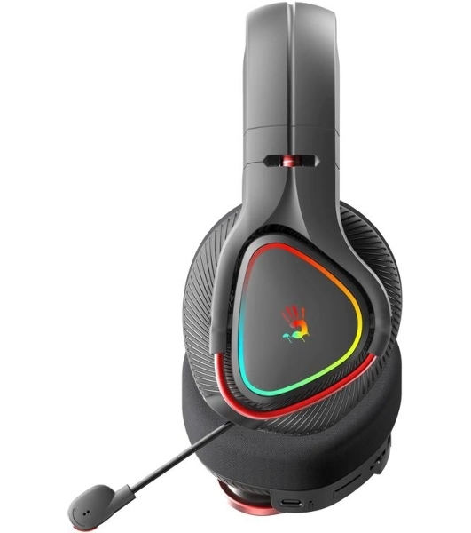 Гарнитура Bloody MR710 чёрный, беспроводная + проводная, Bluetooth, до 44 ч, подсветка