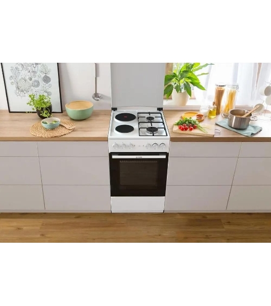 Плита комбинированная Gorenje GK5A12WG белый, конфорок 2 газовых и 2 электрических, духовка 68 л, 50 см x 85 см x 59.4 см