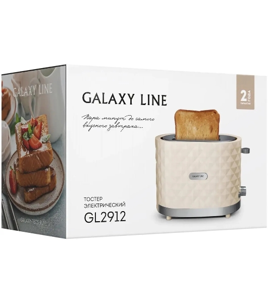 Тостер Galaxy Line GL 2912, бежевый, пластик, 1200 Вт