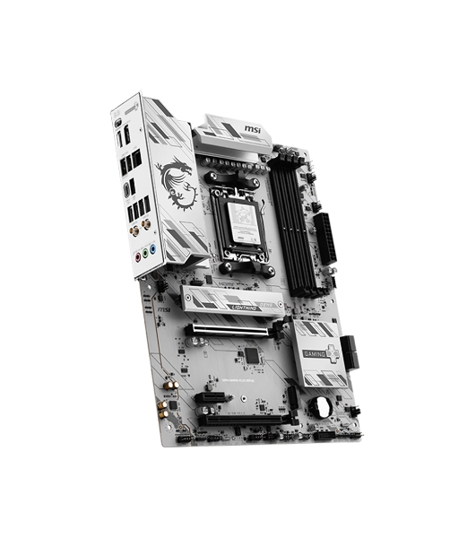 Материнская плата MSI B850 GAMING PLUS WIFI6E, AM5, AMD B850, 4xDDR5, 4xSATA, 2xM.2, 1xPCIe 4.0 x16, 1xPCIe 4.0 x4, 1xPCIe 3.0 x1, 1xDP, 1xHDMI, 1x2.5Gb LAN, Wi-Fi 6E, Bluetooth 5.3, 1xUSB-C 10Gbps, 3xUSB-A 10Gbps, 4xUSB-A 5Gbps, 2x3.5 мм, 7.1, ATX