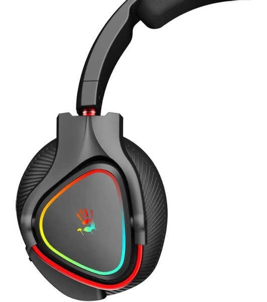Гарнитура Bloody MR710 чёрный, беспроводная + проводная, Bluetooth, до 44 ч, подсветка
