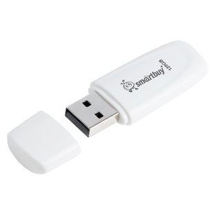 Флешка USB Smartbuy Scout White (SB128GB2SCW), 128GB, USB 2.0, R/W 20/10, белый