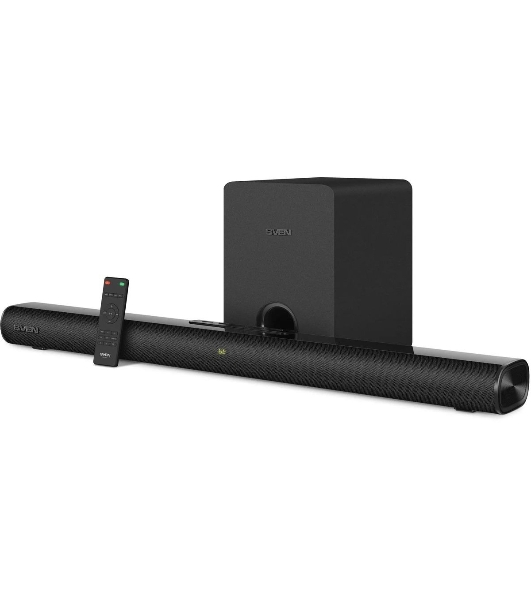 Саундбар SVEN SB-2150A черный (2 x 40W, Bluetooth сабвуфер 100W, пульт ДУ, LED-дисплей, HDMI, USB)